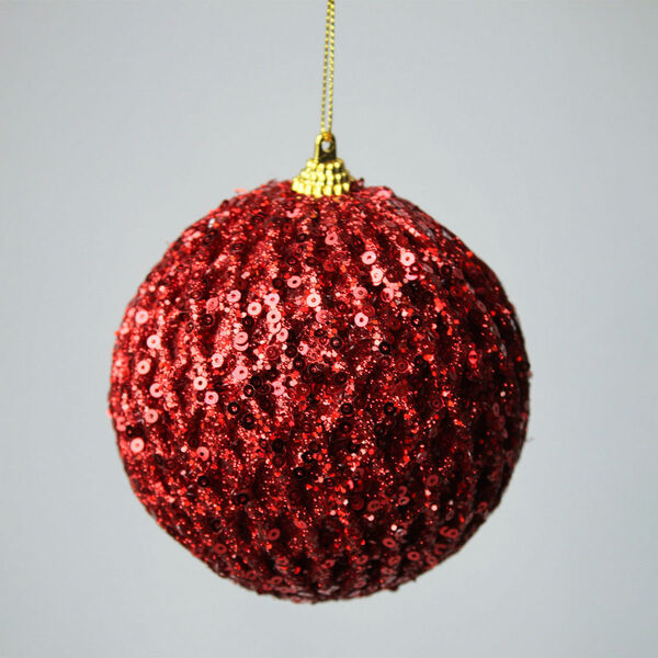 Bola De Natal Tranças Vermelha 10cm - Caixa Com 3 Unid | Form